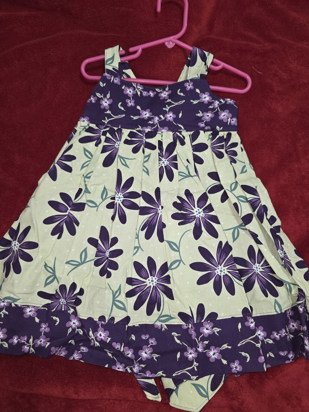 Purple Floral Sleeveless Girls' Dress